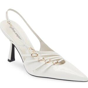 Jeffrey Campbell White Heels Lash Patent Pointed Toe Pumps Women Size 7